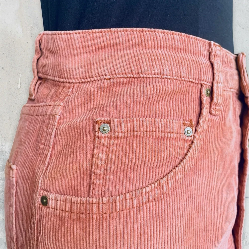 100% Cotton Billabong Corduroy Rust Button-Front Skirt